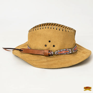HILASON Beaded American Style Western Cowgirl Handmade Hatband Tan